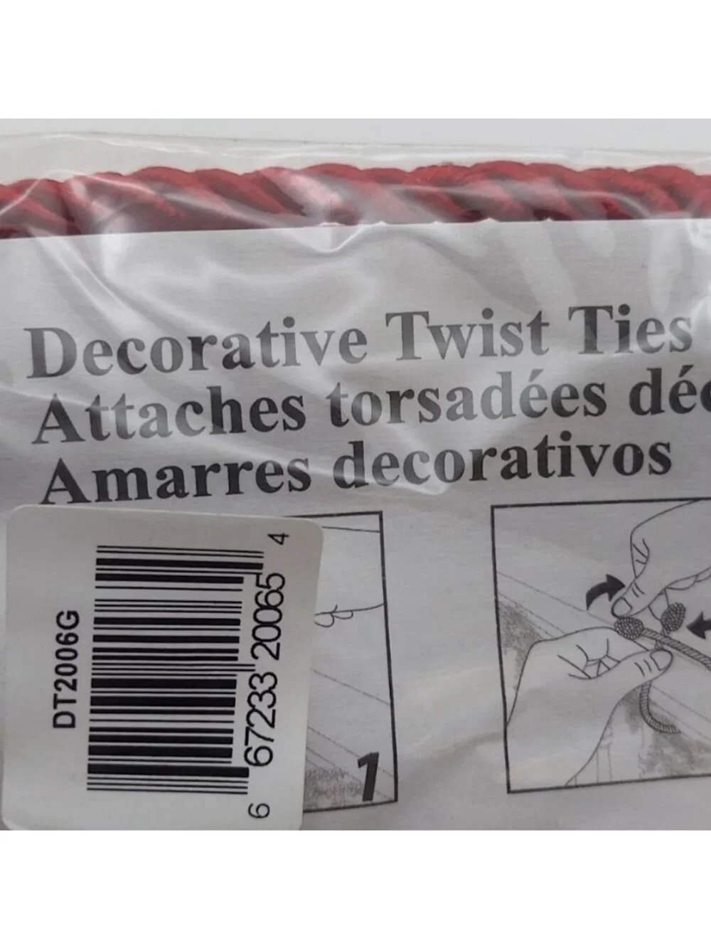 NEW Haute Decor 20 Inch Red Holiday Decorative Twist Ties 2 Packs Of 6